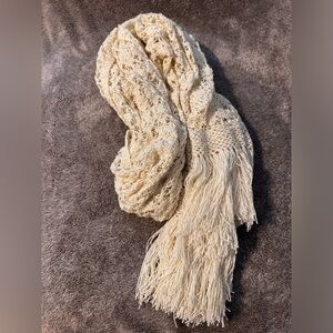 Cream knit scarf
